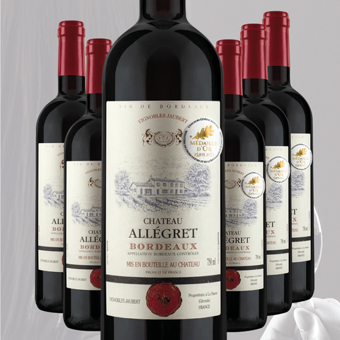 Bordeaux vom kleinen Château Allegret 6 Fl.