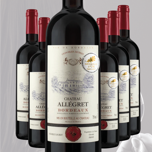 Bordeaux z malého Château Allegret, 6 lahví.